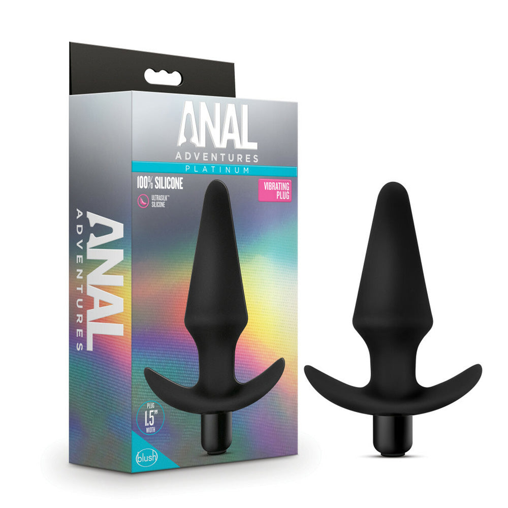 Anal Adventures Platinum Silicone Vibrating Anal Plug – Black