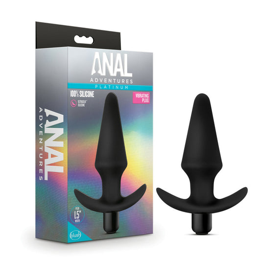 Anal Adventures Platinum Silicone Vibrating Anal Plug – Black