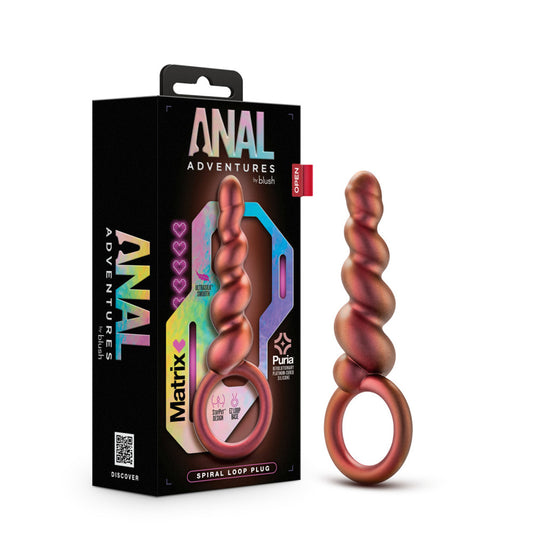 Copper Anal Plug - Matrix Spiral Loop Design | Anal Adventures