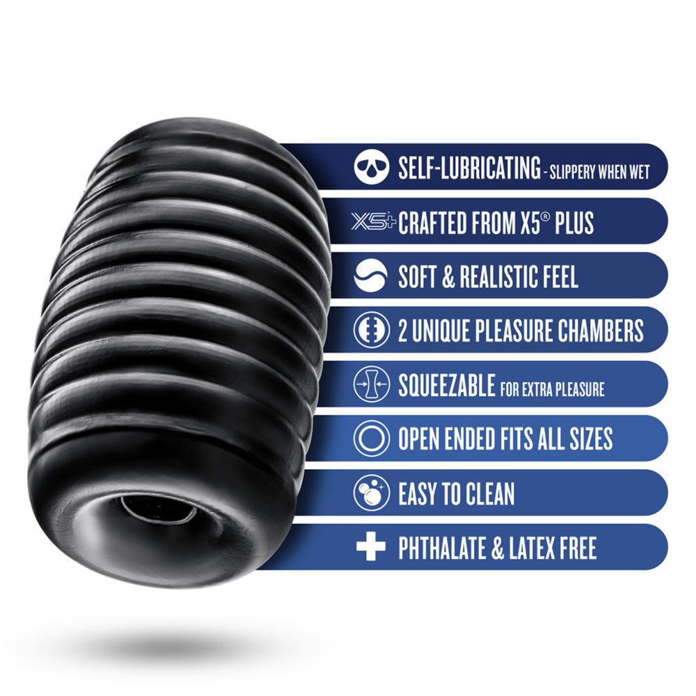 Rize Grasp Self-Lubricating Stroker – Black – Male Masturbator