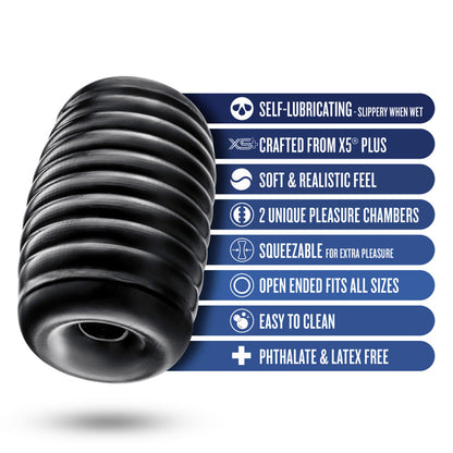 Rize Grasp Self-Lubricating Stroker – Black – Male Masturbator