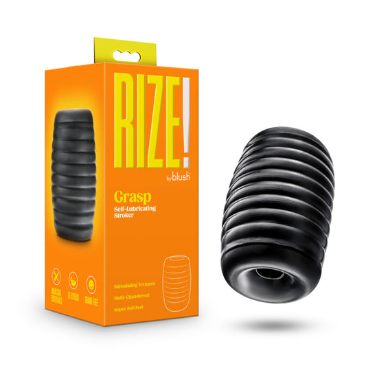 Rize Grasp Self-Lubricating Stroker – Black – Male Masturbator