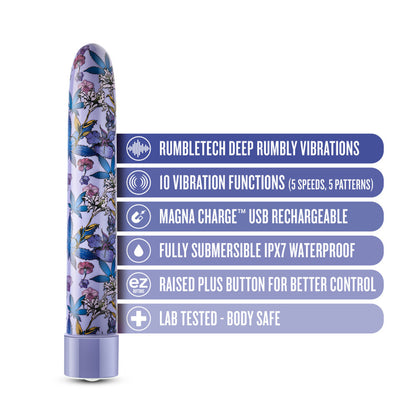 Limited Addiction Floradelic 7" Rechargeable Vibe Purple