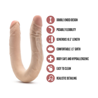 Dr. Skin Plus 16.5" Posable Double Dong – Extra Long Realistic Dual-Ended Dildo