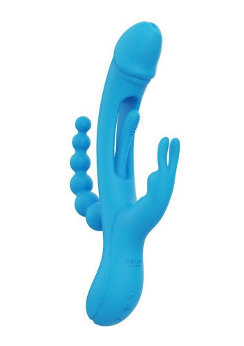 Trilux Kinky Finger Rechargeable Silicone Rabbit Vibrator with Anal Beads - Triple Stimulation for Ultimate Pleasure