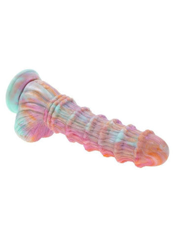 Fantasy Multicolor Rechargeable Silicone Vibrating Dildo with Remote