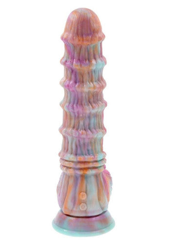Fantasy Multicolor Rechargeable Silicone Vibrating Dildo with Remote
