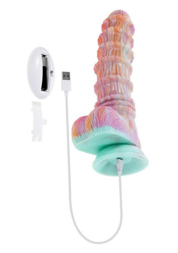 Fantasy Multicolor Rechargeable Silicone Vibrating Dildo with Remote