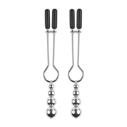 Silver Beaded Nipple Clamps – Adjustable BDSM Nipple Gear for Sensation Play