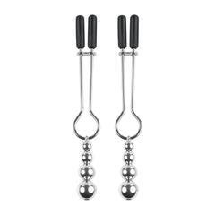 Silver Beaded Nipple Clamps – Adjustable BDSM Nipple Gear for Sensation Play