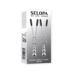 Silver Beaded Nipple Clamps – Adjustable BDSM Nipple Gear for Sensation Play