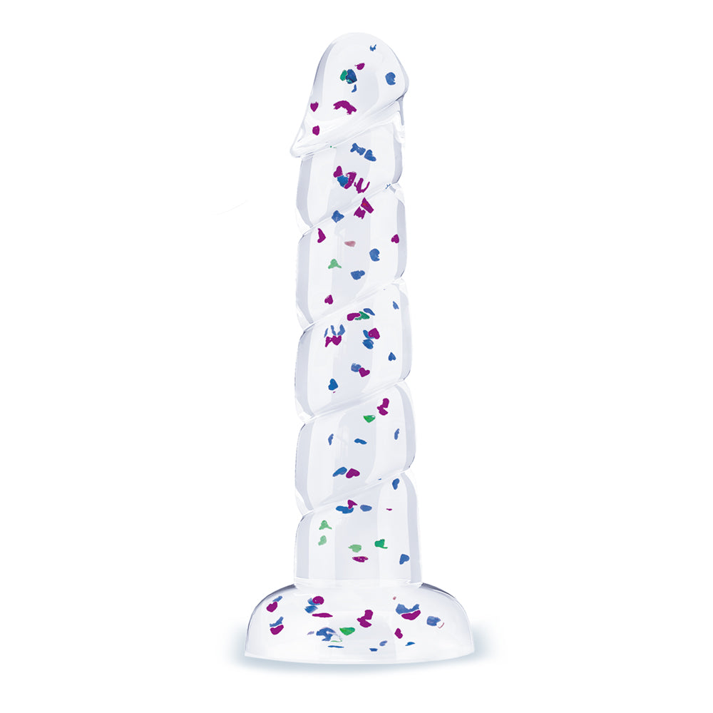 Glittergasm 7.5" Blue Green Purple Swirl Dildo