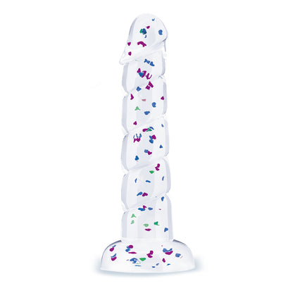Glittergasm 7.5" Blue Green Purple Swirl Dildo