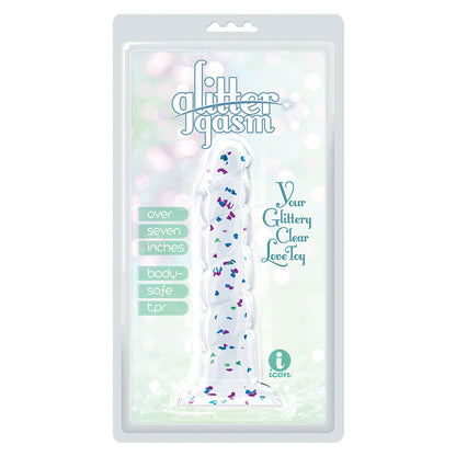 Glittergasm 7.5" Blue Green Purple Swirl Dildo
