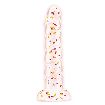 Glittergasm 7.5" Red Orange Yellow Swirl Dildo