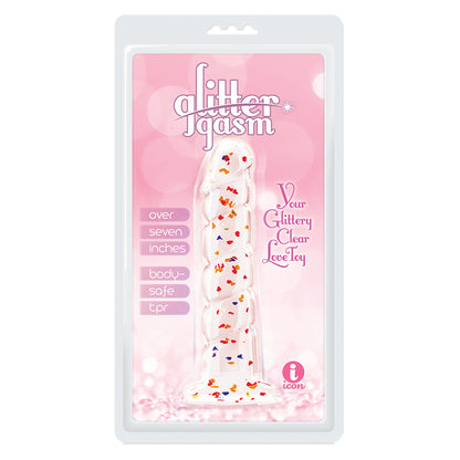 Glittergasm 7.5" Red Orange Yellow Swirl Dildo