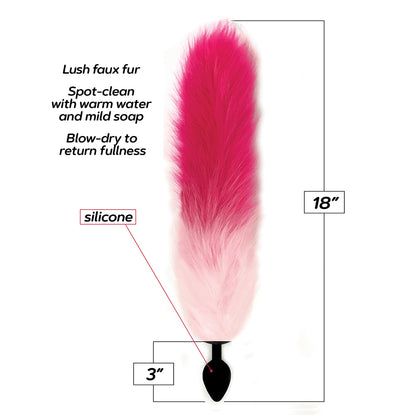Pink Silicone Fox Tail Butt Plug – Fox Tail Anal Toy, 100% Silicone