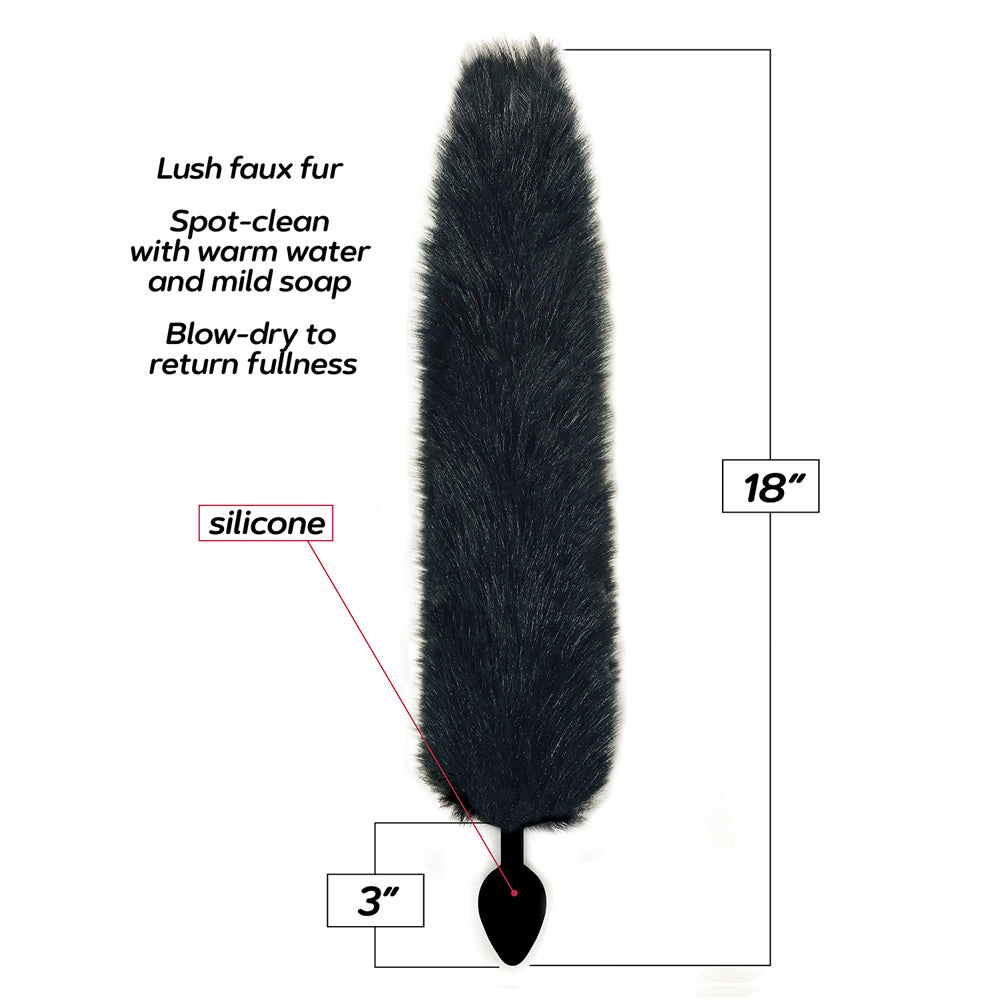 Black Silicone Fox Tail Butt Plug – Foxy Anal Toy