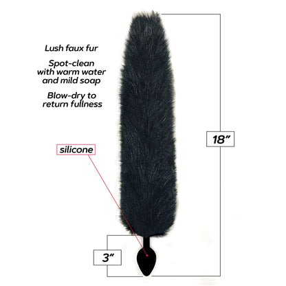 Black Silicone Fox Tail Butt Plug – Foxy Anal Toy