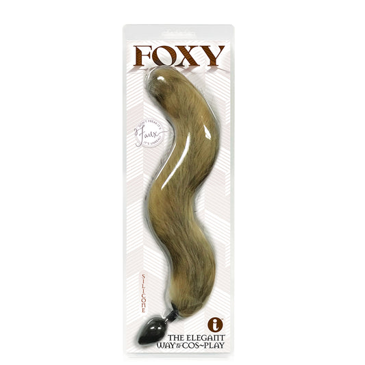 Gold Silicone Fox Tail Butt Plug - Fox Tail Anal Toy