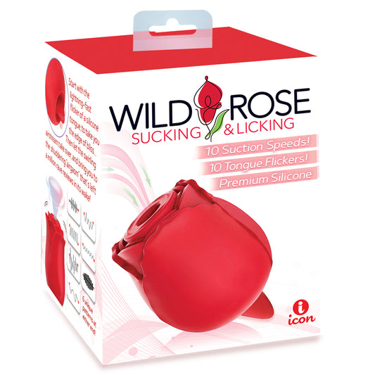 Rechargeable Silicone Suction Vibrator - Wild Rose & Tongue