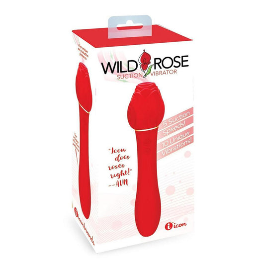 Wild Rose & Vibrator Rechargeable Silicone Suction Vibrator