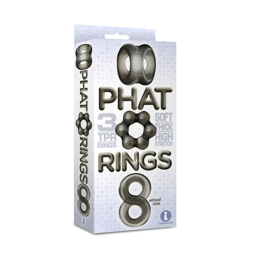 The 9's Phat Rings Smoke Chunky Cock Ring - 1 Pack