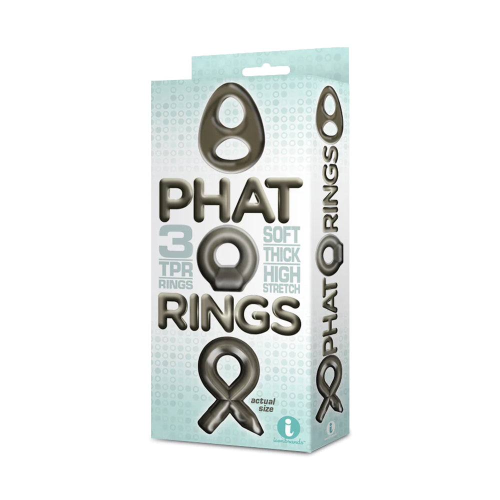 The 9's Phat Rings Smoke 2-Chunky Cock Rings – 2-Pack