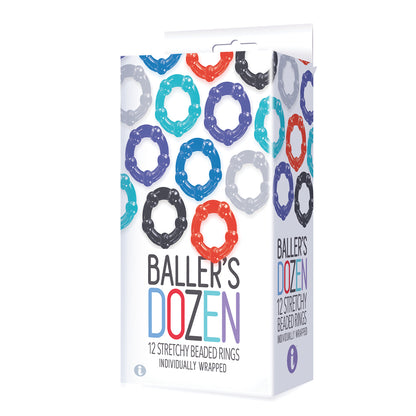 The 9's Baller's Dozen Beaded 12 Pc Beaded Tpe Cock Ring Set