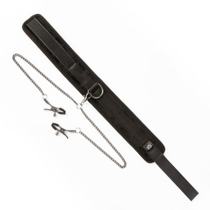 Sei Mio Twin Tweaks Collar & Clamps – Adjustable BDSM Set for Nipple and Body Play