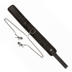 Sei Mio Twin Tweaks Collar & Clamps – Adjustable BDSM Set for Nipple and Body Play