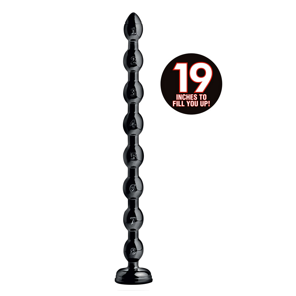 19-Inch Beaded Anal Beads — Flexible Silicone, Waterproof, Phthalate-Free