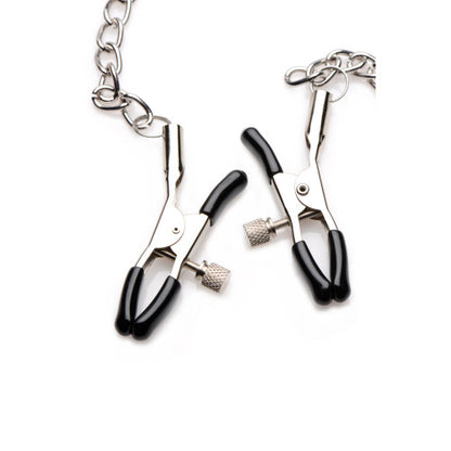 Strict Silicone Bit Gag with Nipple Clamps – Adjustable PU Leather Strap and Vinyl-Tipped Clamps