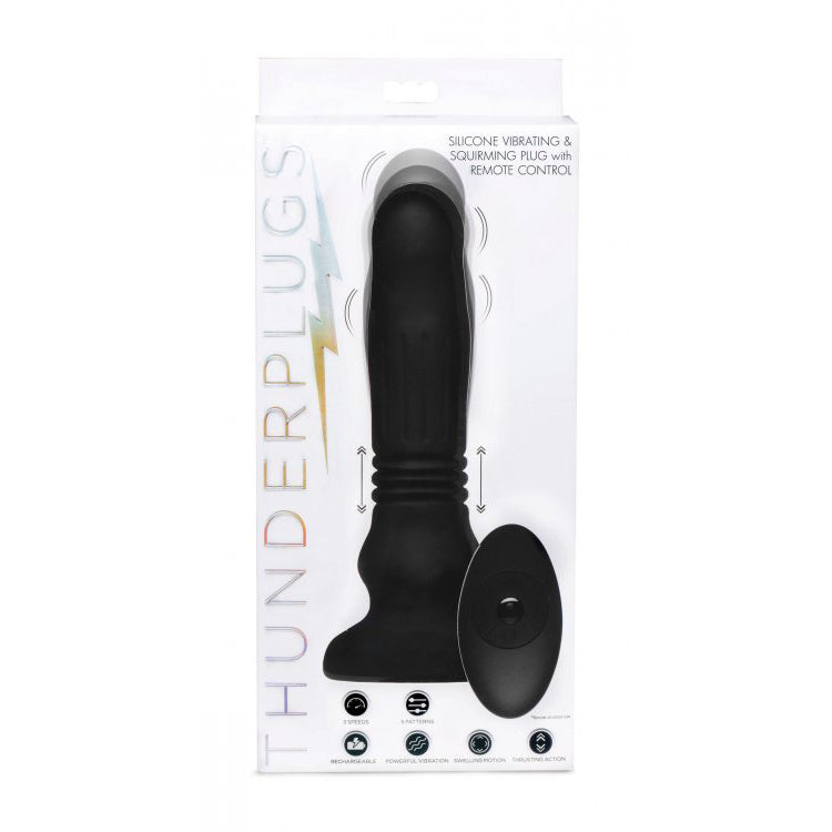 Thunder Plugs Silicone Swelling & Thrusting Butt Plug with Remote Control