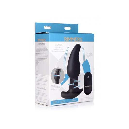 Rimmers Gyro-M 10X Curved Rimming Plug with Remote Control - Remote-Controlled Anal Plug