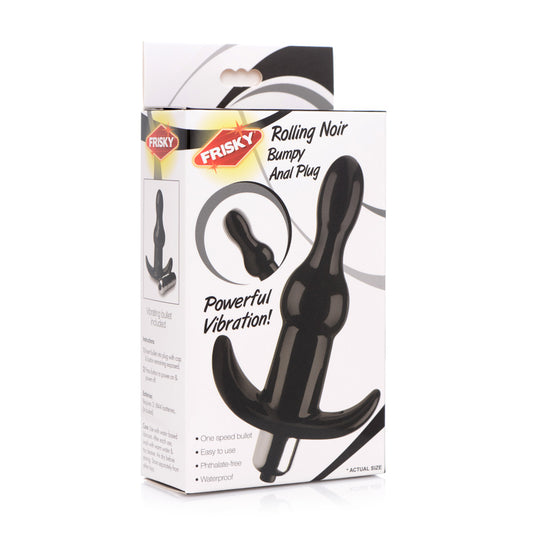 Frisky Rolling Noir Bumpy Anal Plug - Textured Black Anal Toy
