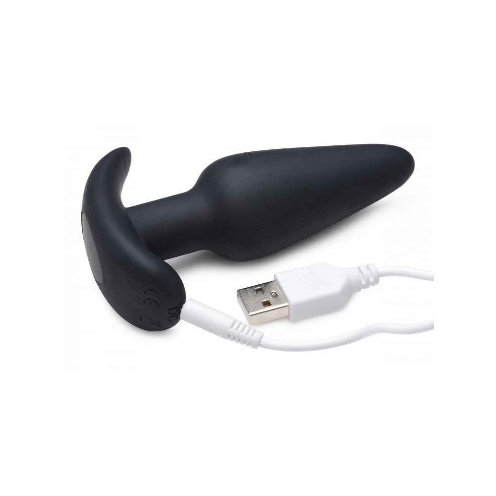 Bang! 21X Remote-Controlled Vibrating Silicone Butt Plug - Black