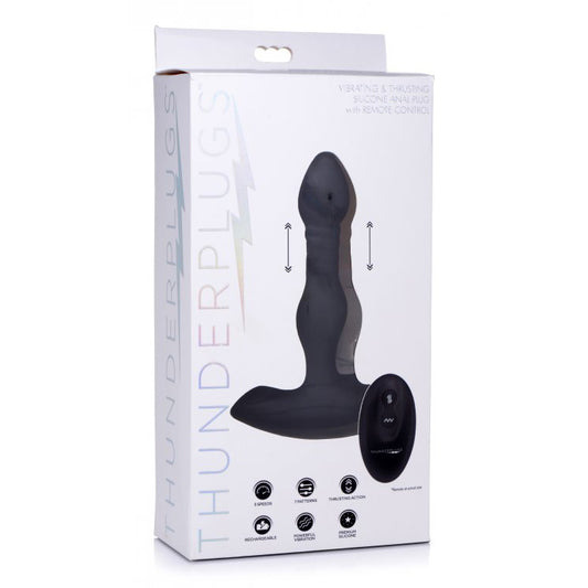 Thunder Plugs Remote-Controlled Vibrating Thrusting Silicone Anal Plug