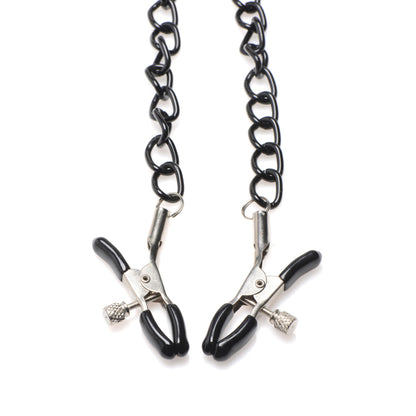 Master Series Temptress Collar with Nipple Clamps – BDSM Collar and Nipple Clamp Set