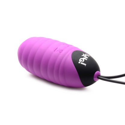 Bang! 28X Ribbed Silicone Egg Purple