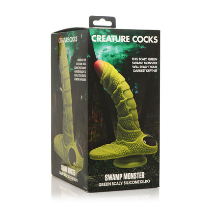 Creature Cocks Swamp Monster Green Scaly Silicone Dildo