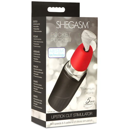 Shegasm Pocket Pucker 9X Silicone Lipstick-Shaped Clitoral Stimulator