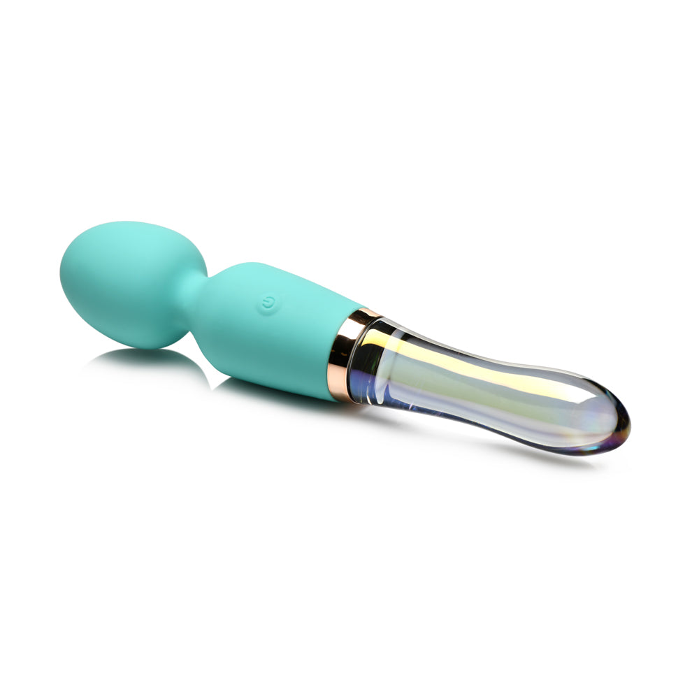 Prisms Vibra-Glass 10X Turquoise Dual Ended Silicone/Glass Wand
