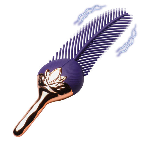Master Series The Tickler Vibrating Silicone Feather Tickler – Sensual Pleasure with Soft Vibration