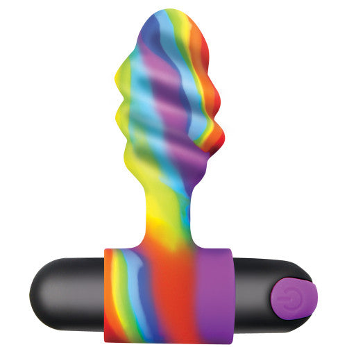 Bang! Vibrating Rainbow Butt Plug - Waterproof Silicone, Multi-Speed Anal Toy