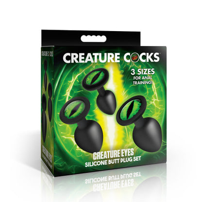 Creature Cocks Green Eye Silicone Butt Plug Set – Fantasy Anal Toys in Multiple Sizes