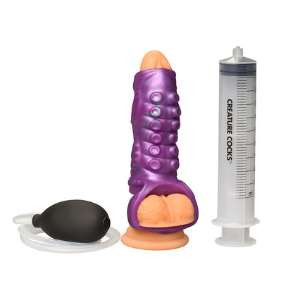 Creature Cocks Tentacle Squirting Silicone Penis Enhancer Green