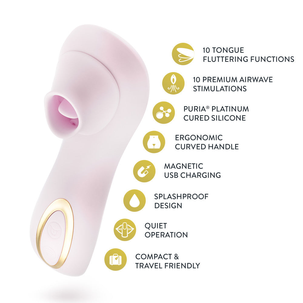 Delice Fleur Clitoral, Fluttering & Suction Personal Massager Barely Purple
