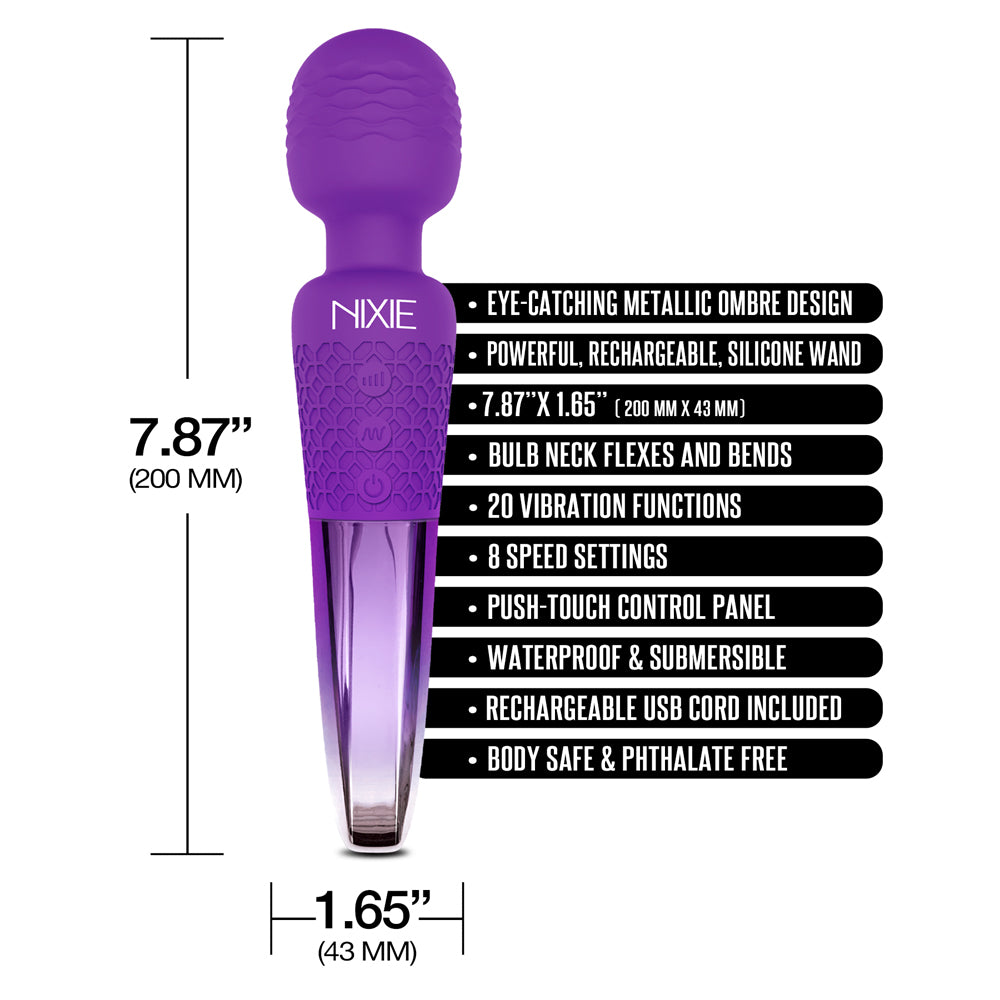 Nixie Rechargeable Wand Massager Purple Ombre