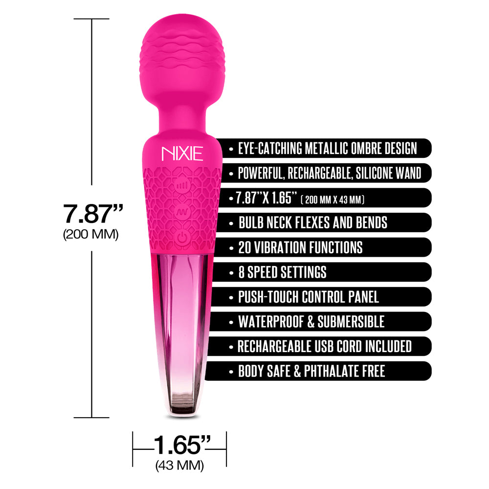 Nixie Rechargeable Wand Massager Pink Ombre